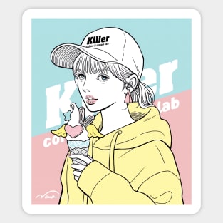 Ice Cream Girl Sticker